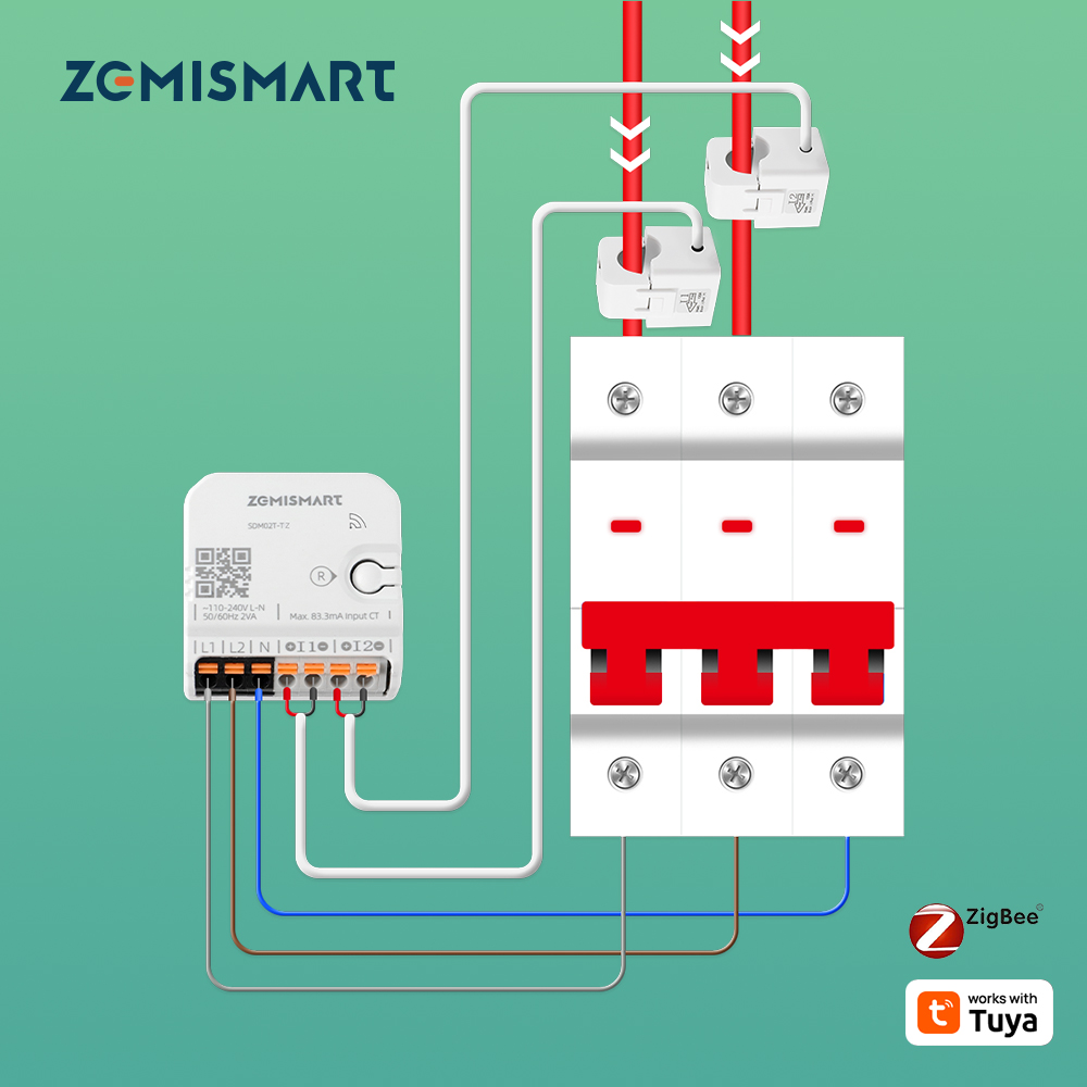 Energy Monitor Meter - Zemismart Zigbee 120A compteur d'énergie 2